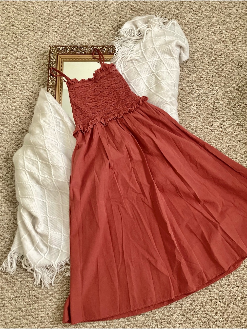 Rust Maxi Sundress with Adjustable Straps